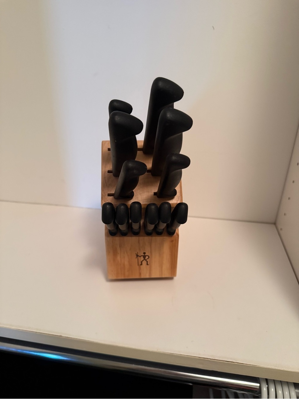 ZWILLING J.A. Henckels Black Handle Knife Set with Wooden Block